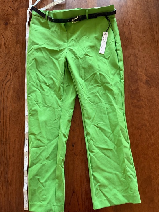 Nicole Miller Pants - Nicole Miller Lime Green Kick Flare Pants NWT L